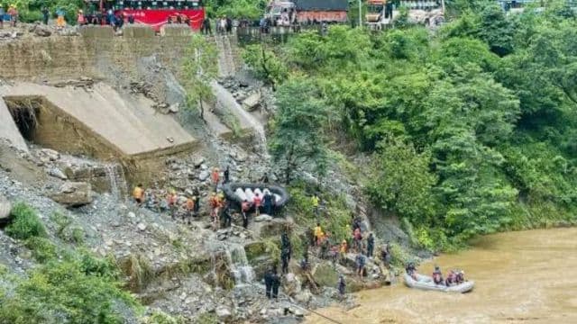 Nepal landslide twin bus accident