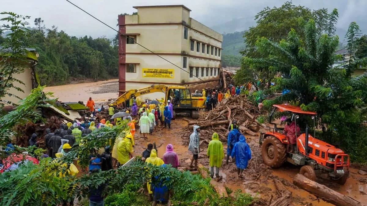 The destruction after the landslide