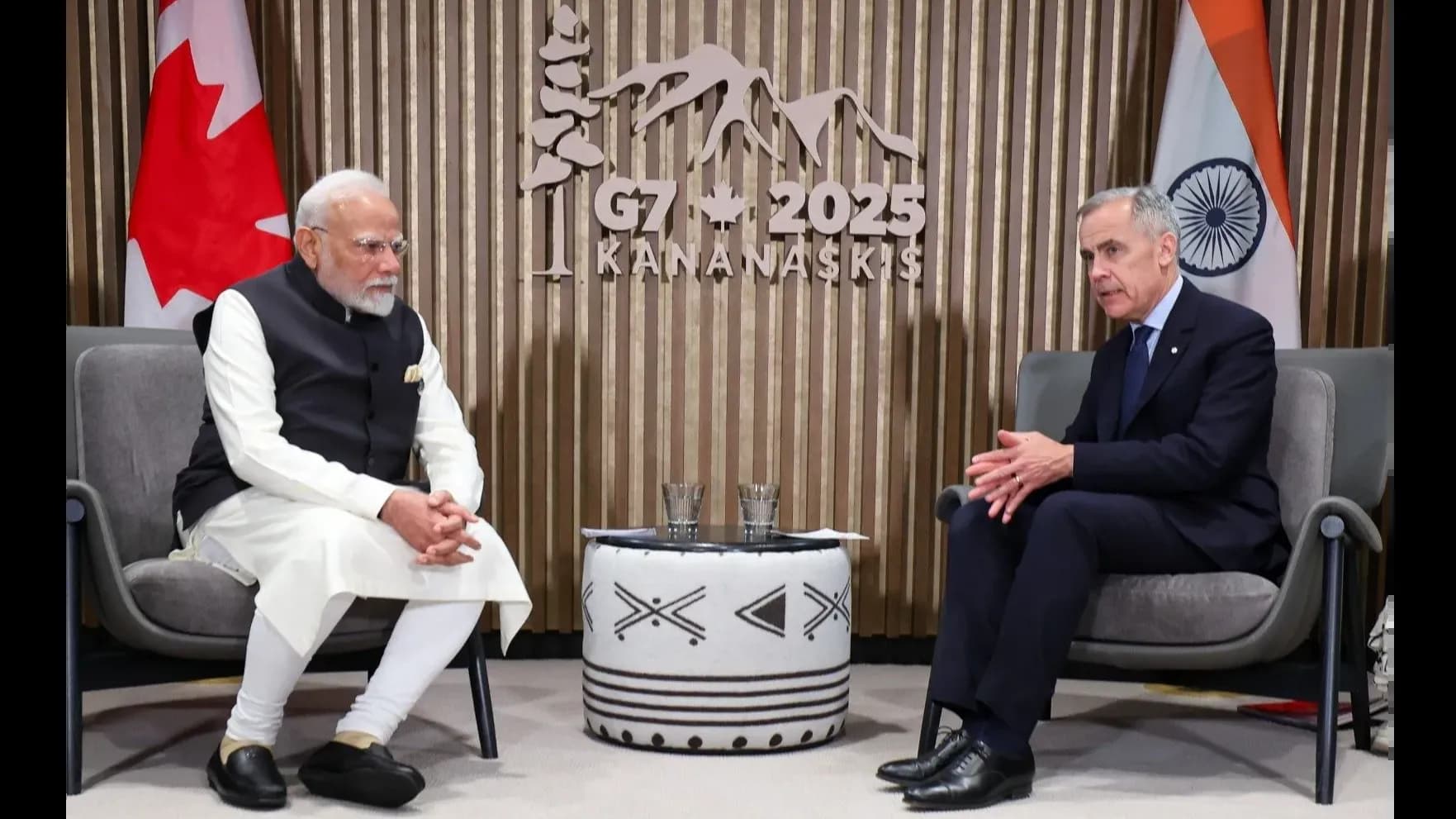 Prime Minister Narendra Modi and his Canadian counterpart Mark Carney